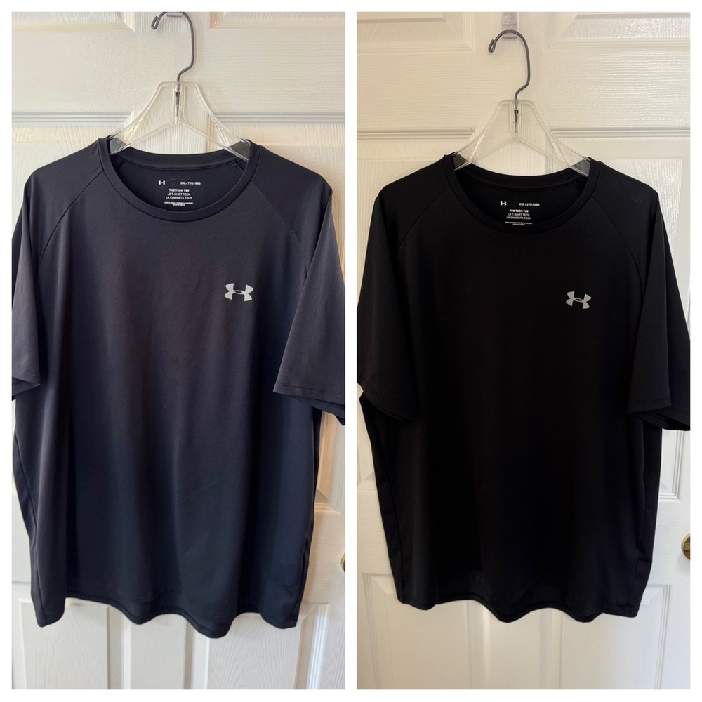 Two Under Armour Men's Black Tech Tees